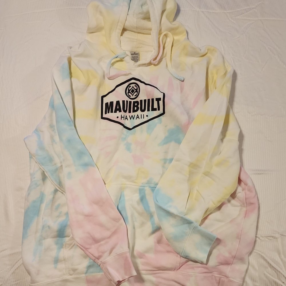 Maui Built Women's Pastel Tie-Dye Hooded Sweatshirt 2xl